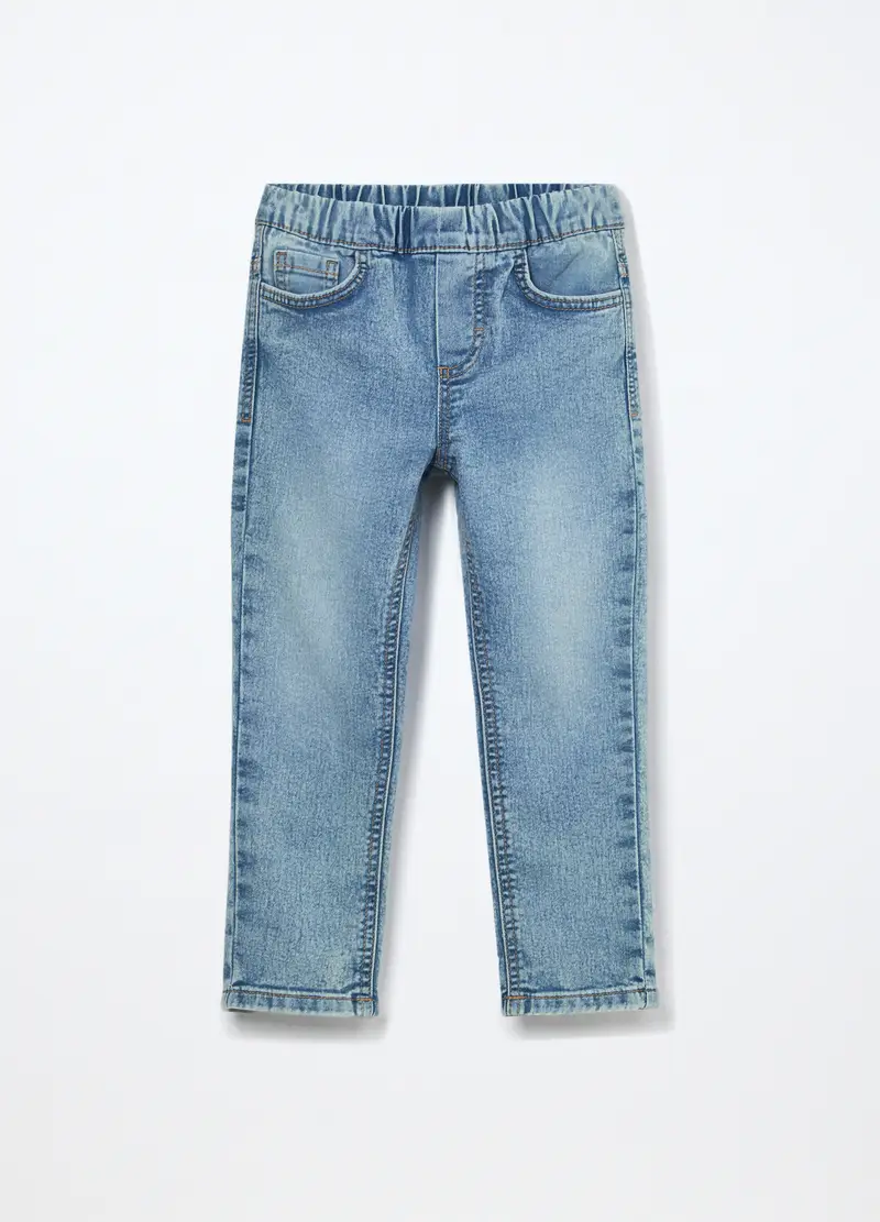 Blukids, Pantaloni In Denim Di Misto Cotone Bambino, Azzurro chiaro, Taglia: 3-4