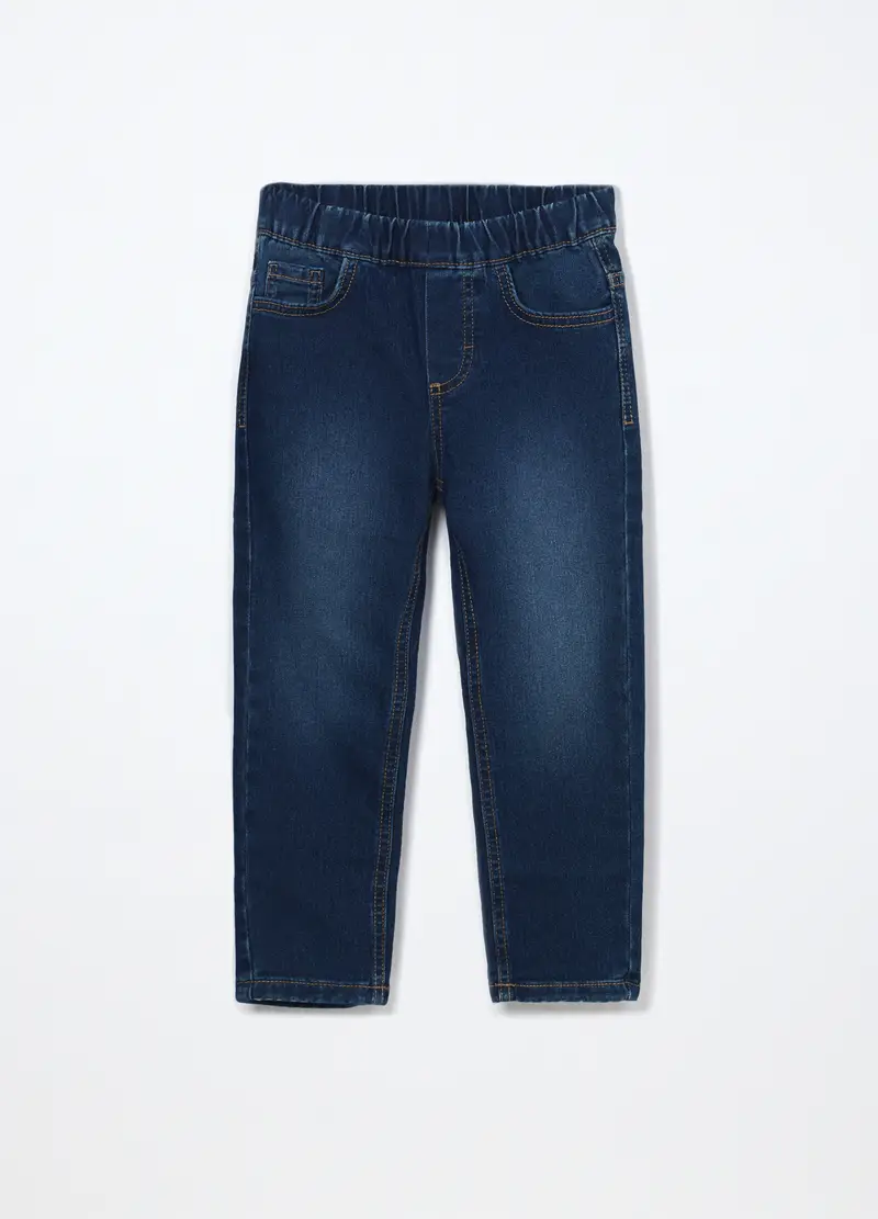 Blukids, Pantaloni In Denim Di Misto Cotone Bambino, Blu scuro, Taglia: 3-4