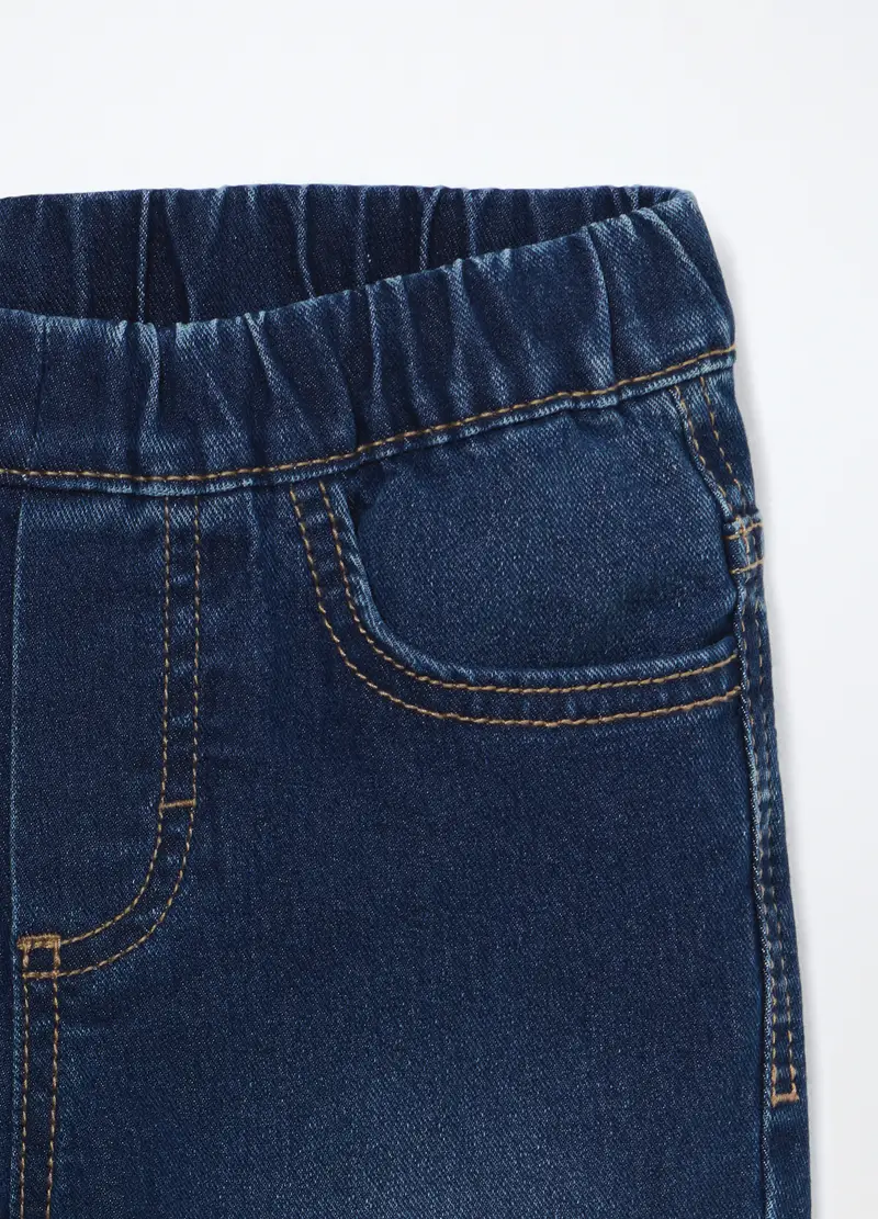 Blukids, Pantaloni In Denim Di Misto Cotone Bambino, Blu scuro, Taglia: 3-4 miniatura 2