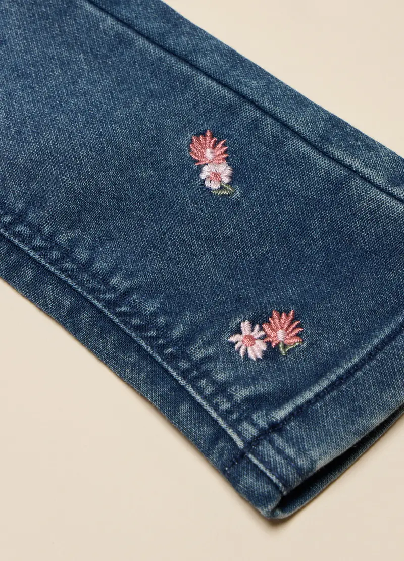 Pantaloni In Denim Di Misto Cotone, Neonata, Blu denim miniatura 2