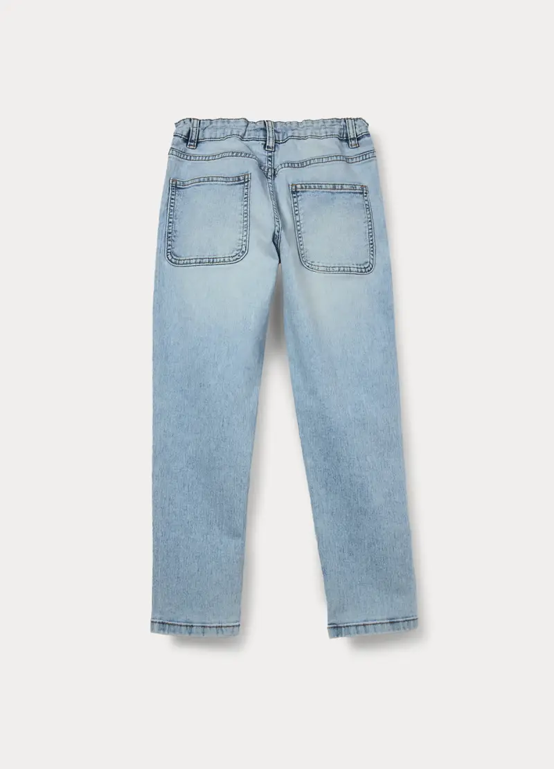 Pantaloni In Denim Di Misto Cotone Ragazzo, Bambino, Azzurro chiaro miniatura 2