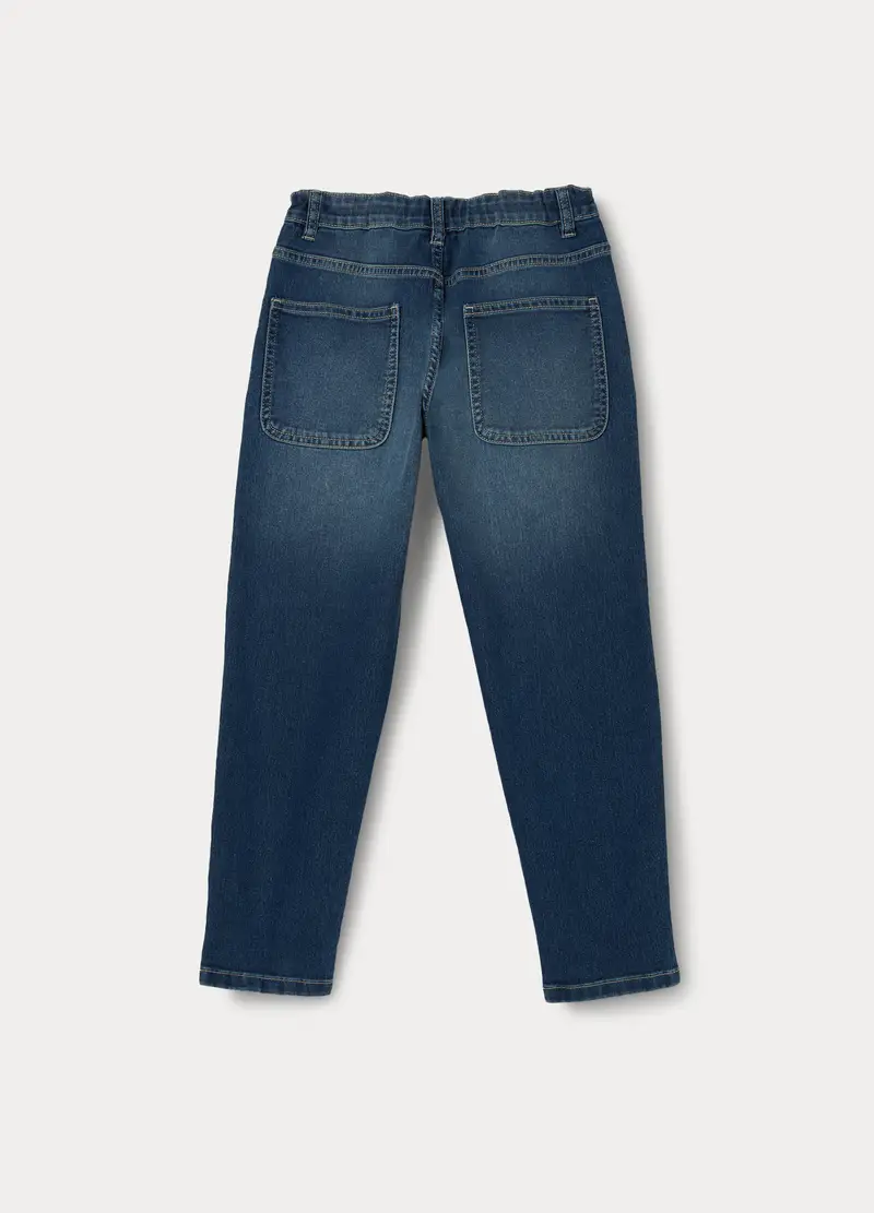 Pantaloni In Denim Di Misto Cotone Ragazzo, Bambino, Blu scuro miniatura 2