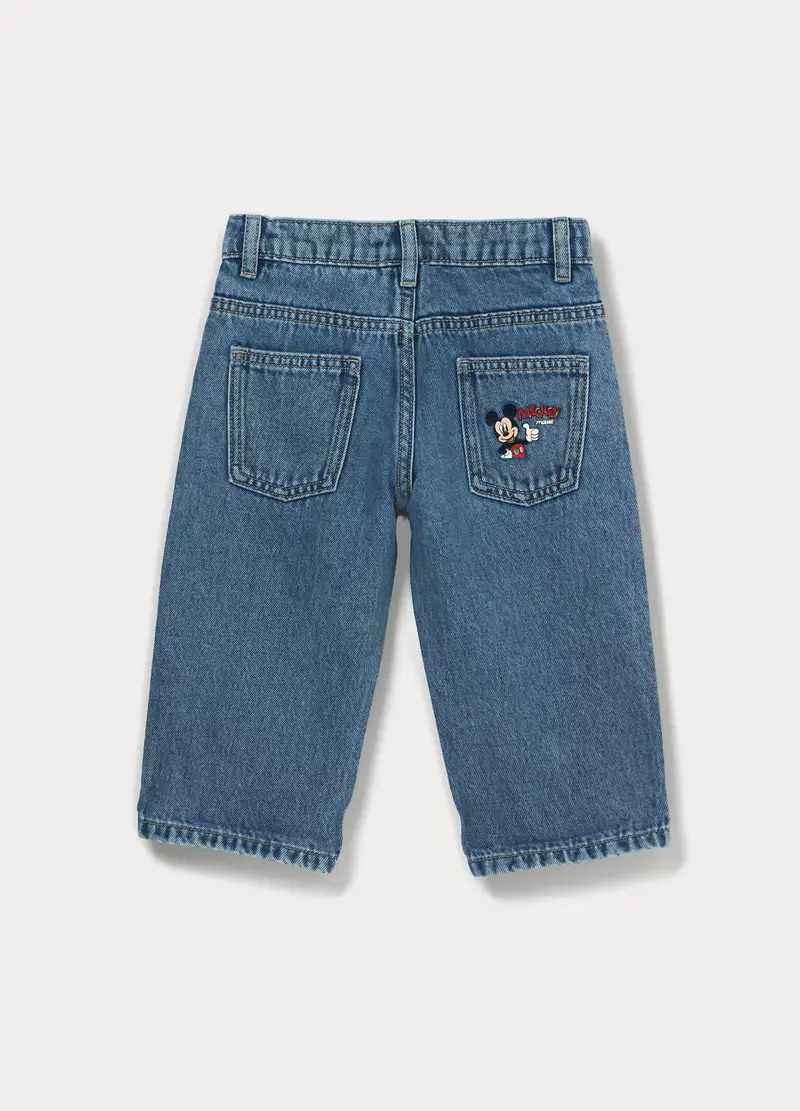 Pantaloni In Denim Di Puro Cotone Bimbo, Bambino, Blu denim miniatura 2