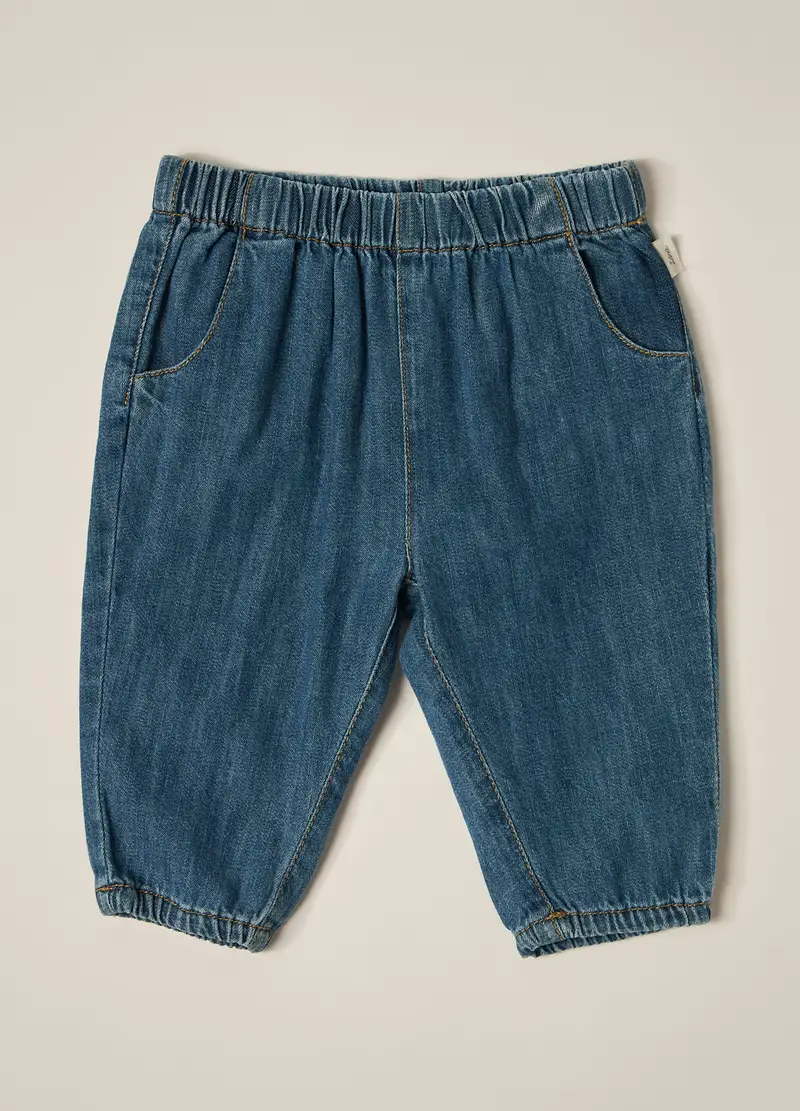 Blukids, Pantaloni In Denim Di Puro Cotone Iana Neonato, Blu denim, Taglia: 9