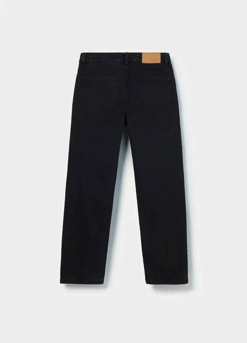 Pantaloni In Denim Misto Cotone Ragazzo, Bambino, Nero miniatura 2