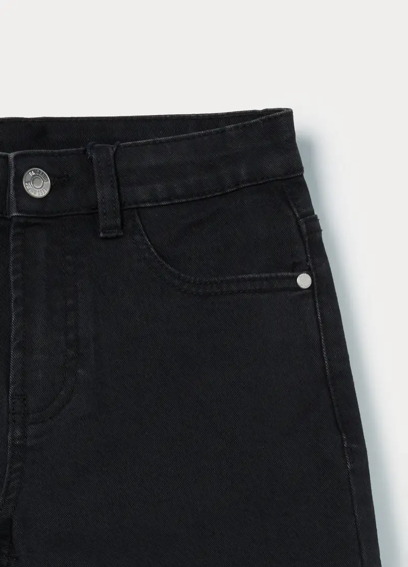 Pantaloni In Denim Misto Cotone Ragazzo, Bambino, Nero miniatura 3