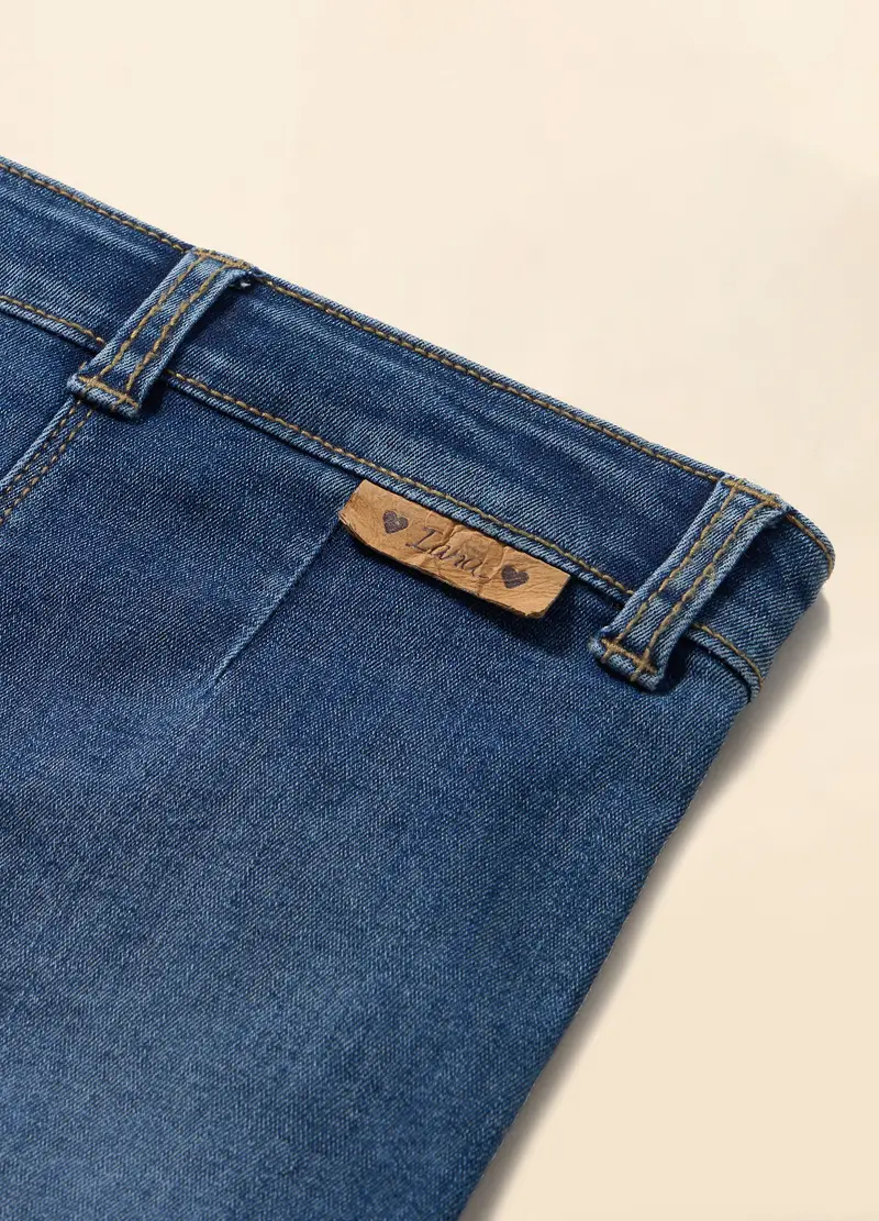 Pantaloni In Denim Stretch Iana Neonata, Blu denim miniatura 2