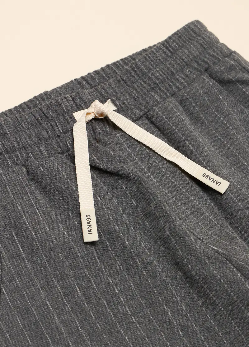 Pantaloni In Flanella Di Misto Viscosa, Bambino, Grigio chiaro melange miniatura 2