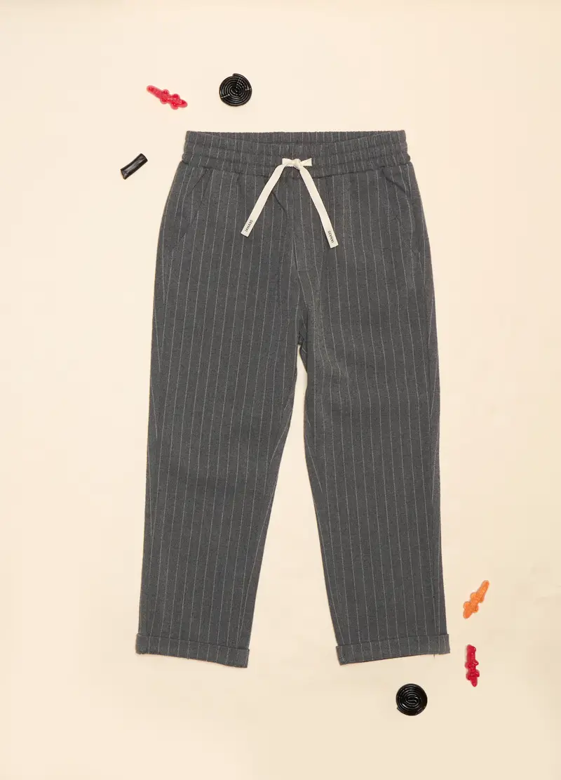 Pantaloni In Flanella Di Misto Viscosa, Bambino, Grigio chiaro melange