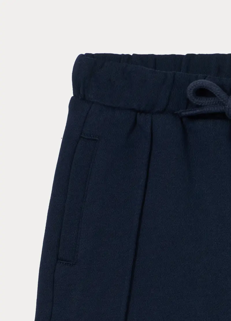 Pantaloni In French Terry Di Puro Cotone Bimbo, Bambino, Blu navy miniatura 3