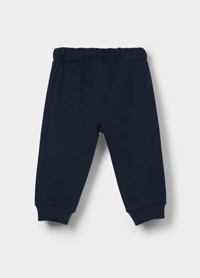 Pantaloni In French Terry Di Puro Cotone Bimbo, Bambino, Blu scuro miniatura 2