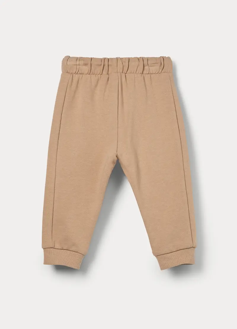 Pantaloni In French Terry Di Puro Cotone Bimbo, Bambino, Marrone chiaro miniatura 2