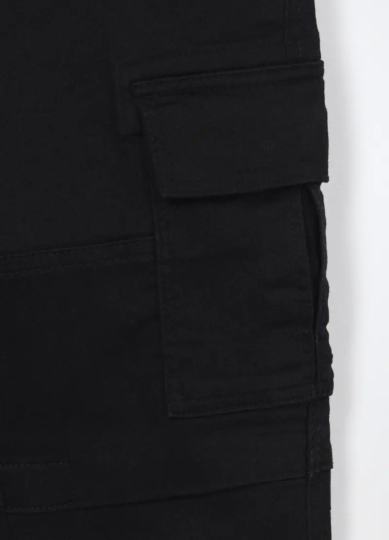 Pantaloni In French Terry Misto Cotone Ragazzo, Bambino, Nero miniatura 3