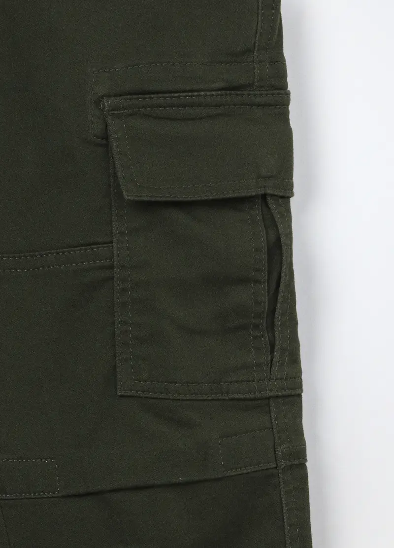 Pantaloni In French Terry Misto Cotone Ragazzo, Bambino, Verde scuro miniatura 3