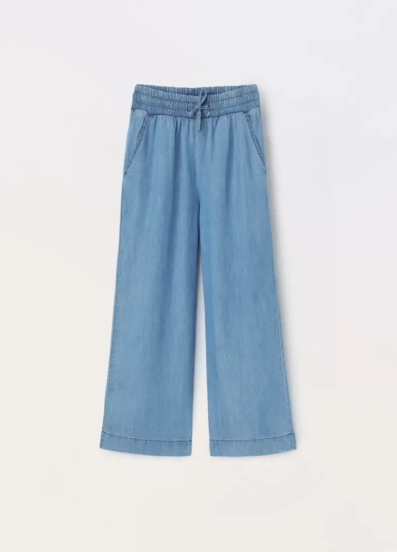 Blukids, Pantaloni In Pura Lyocell Ragazza, Bambina, Blu chiaro, Taglia: 9-10