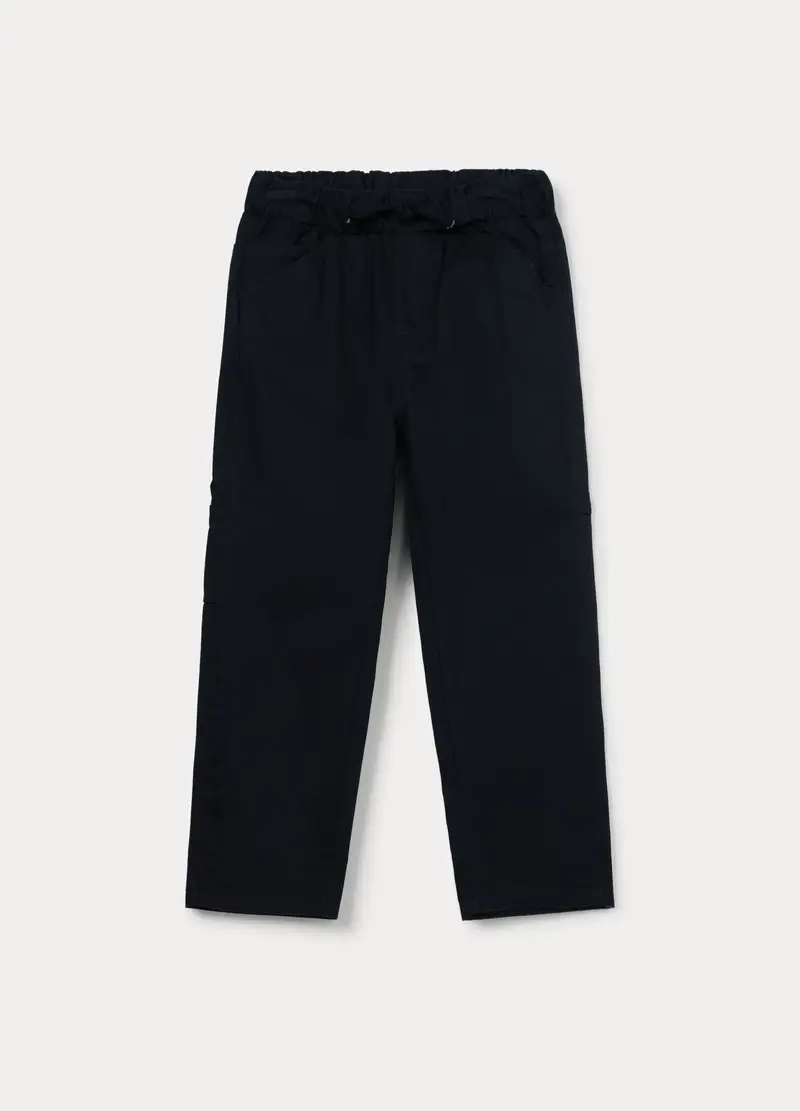 Pantaloni In Puro Cotone Bambino, Blu scuro