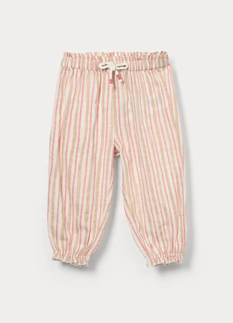 Pantaloni In Puro Cotone Bimba, Bambina, Bianco