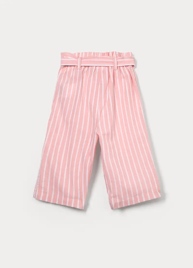 Pantaloni In Puro Cotone Bimba, Bambina, Bianco/Rosa miniatura 2