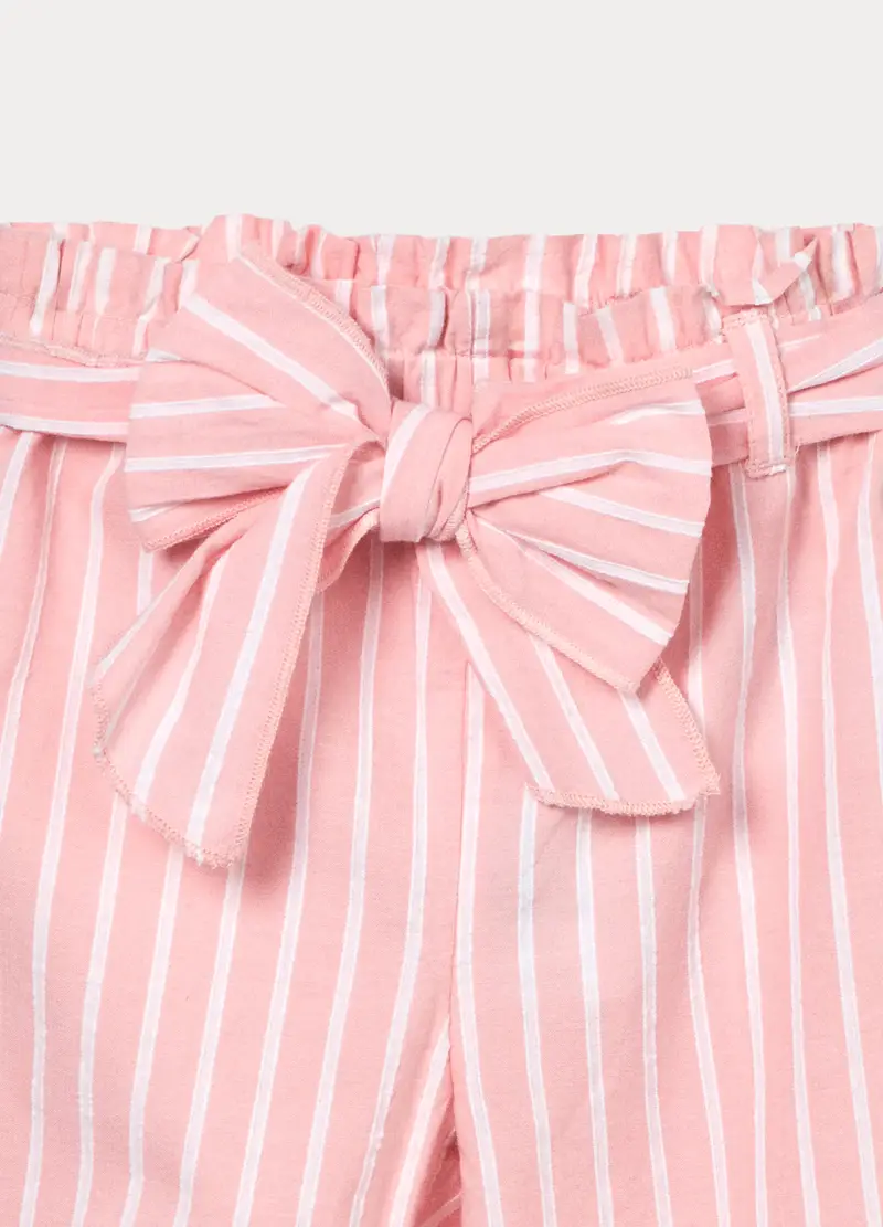 Pantaloni In Puro Cotone Bimba, Bambina, Bianco/Rosa miniatura 3