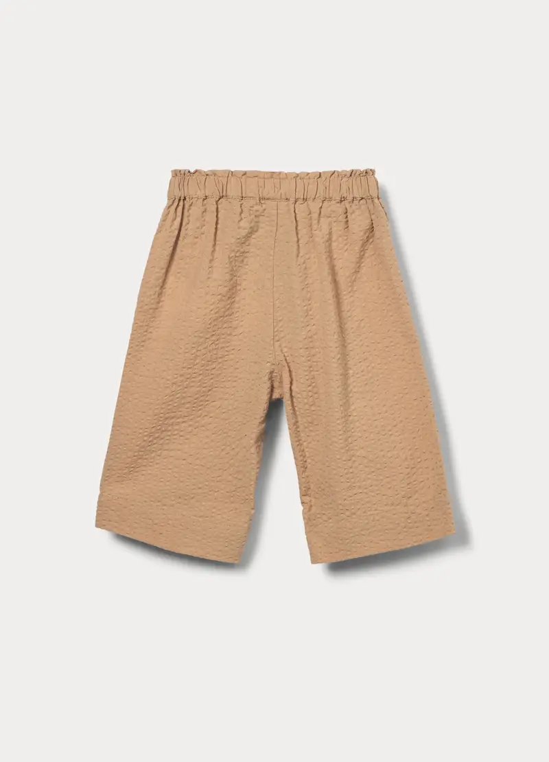 Pantaloni In Puro Cotone Seersucker Bimba, Bambina, Beige chiaro miniatura 2