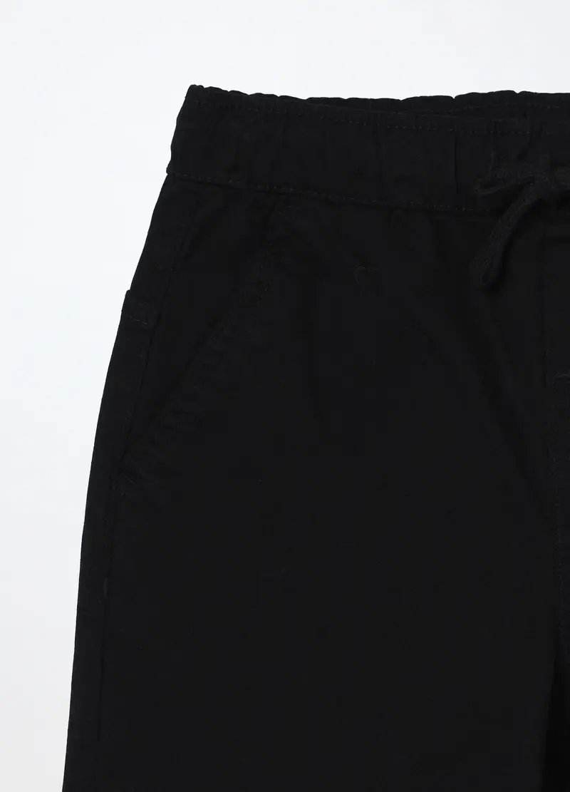 Pantaloni In Twill Di Cotone Stretch Ragazzo, Bambino, Nero miniatura 3