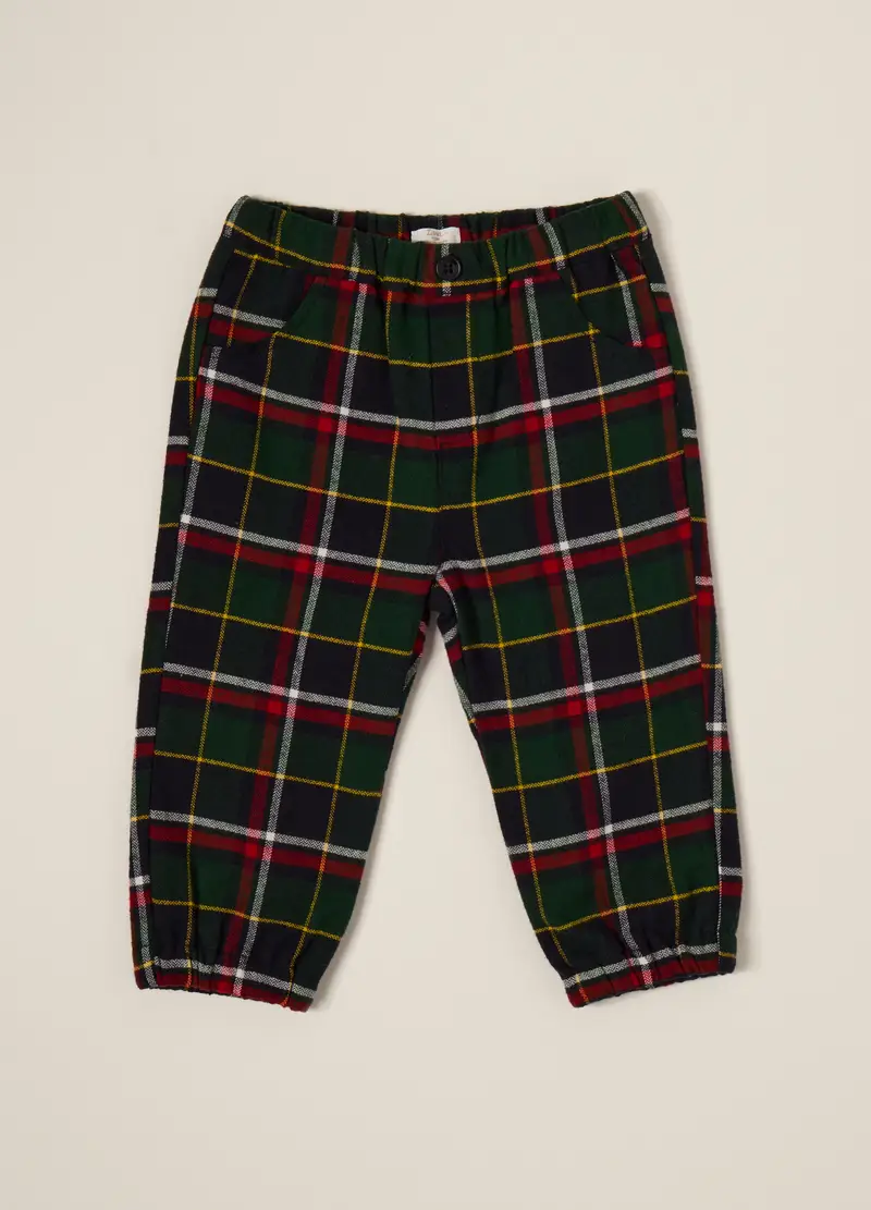 Pantaloni In Twill Di Puro Cotone Iana Neonato, Blu/Giallo miniatura 2