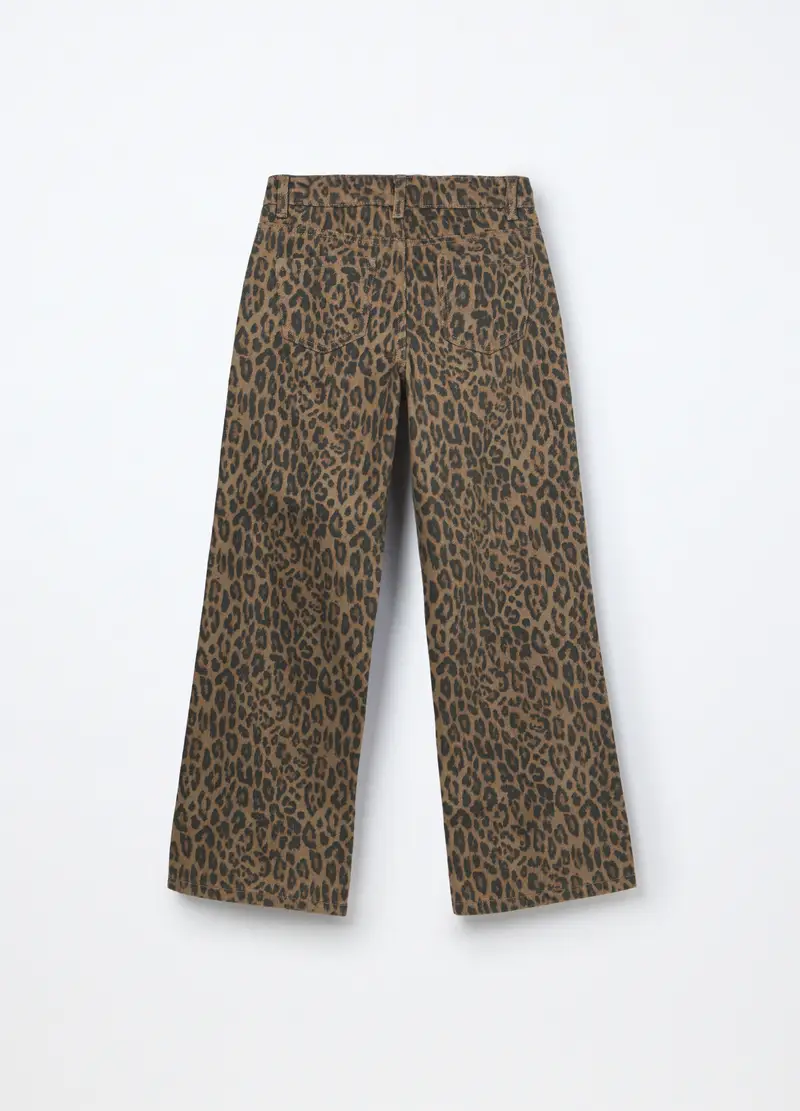 Pantaloni In Twill Di Puro Cotone Ragazza, Bambina, Marrone scuro miniatura 2