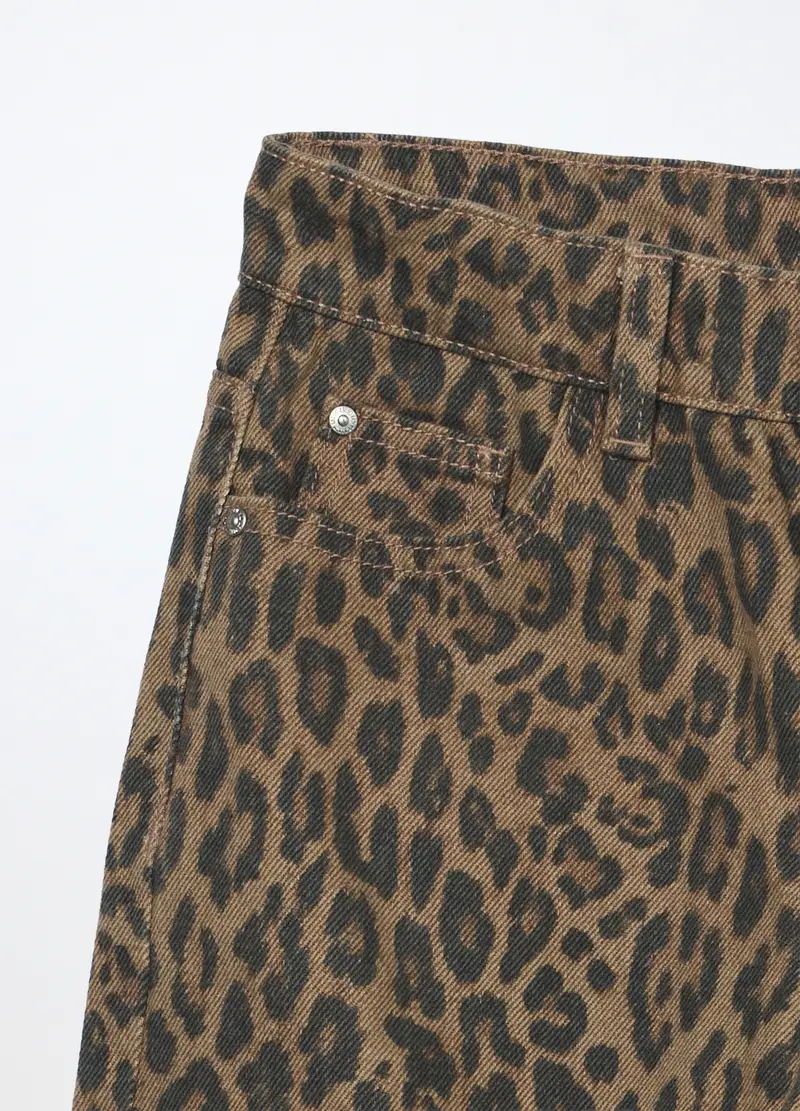 Pantaloni In Twill Di Puro Cotone Ragazza, Bambina, Marrone scuro miniatura 3