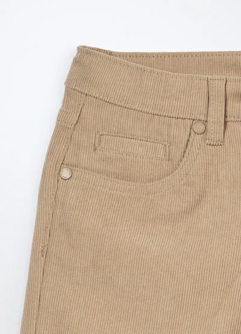 Pantaloni In Velluto A Coste Bambino, Beige chiaro miniatura 3