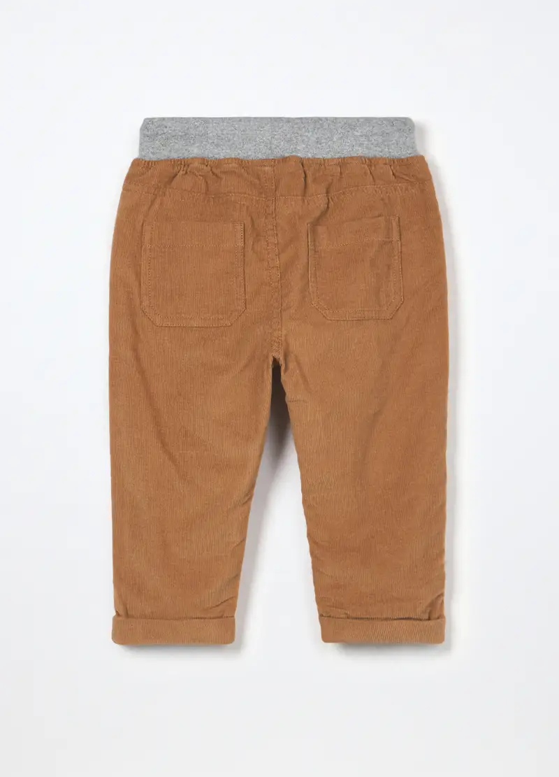 Pantaloni In Velluto A Coste Di Puro Cotone Neonato, Bambino, Marrone chiaro miniatura 2