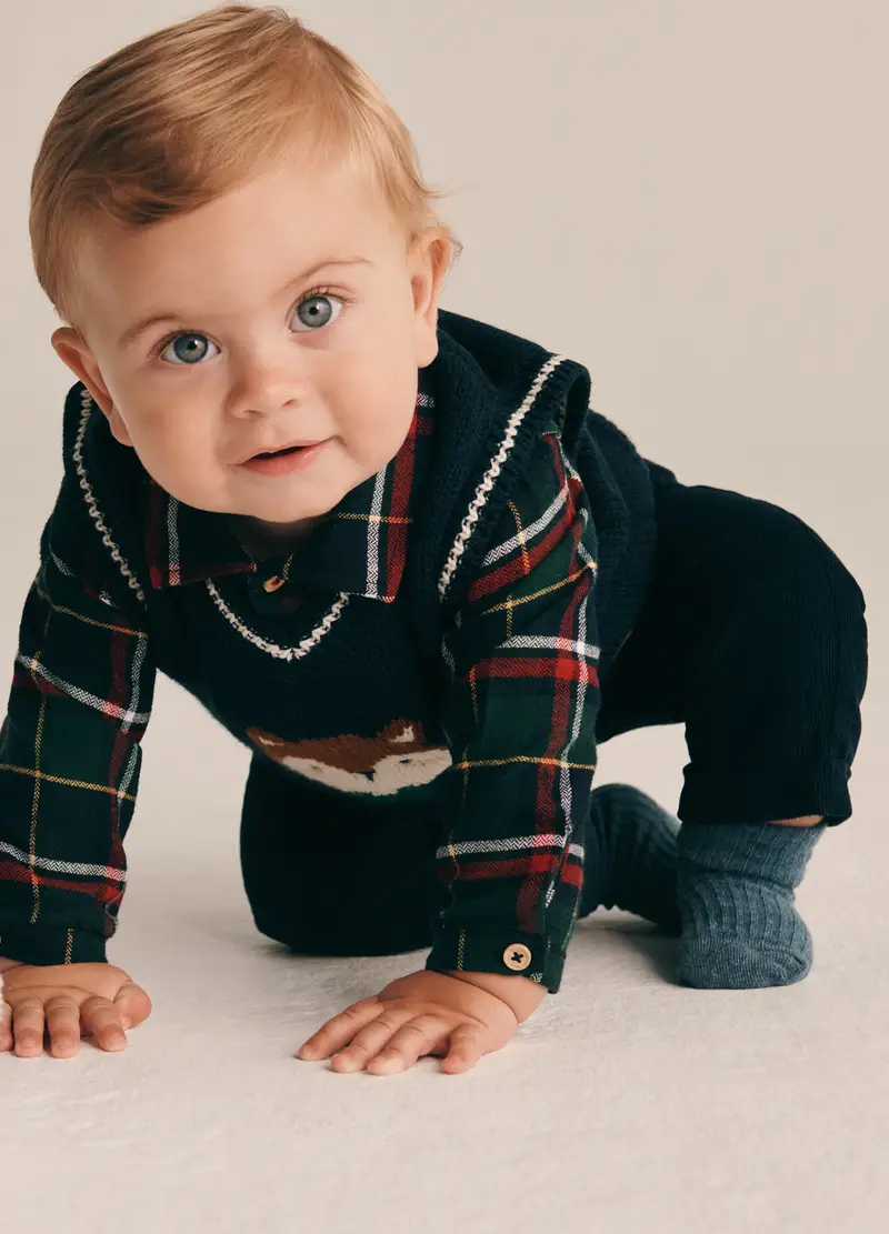 Pantaloni In Velluto A Coste Iana Neonata, Neonato, Blu scuro