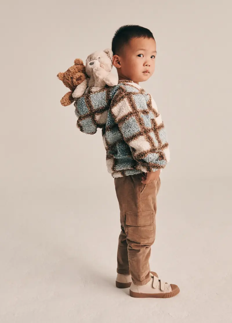 Pantaloni Marroni Elasticizzati In Velluto A Coste, Neonato, Marrone chiaro