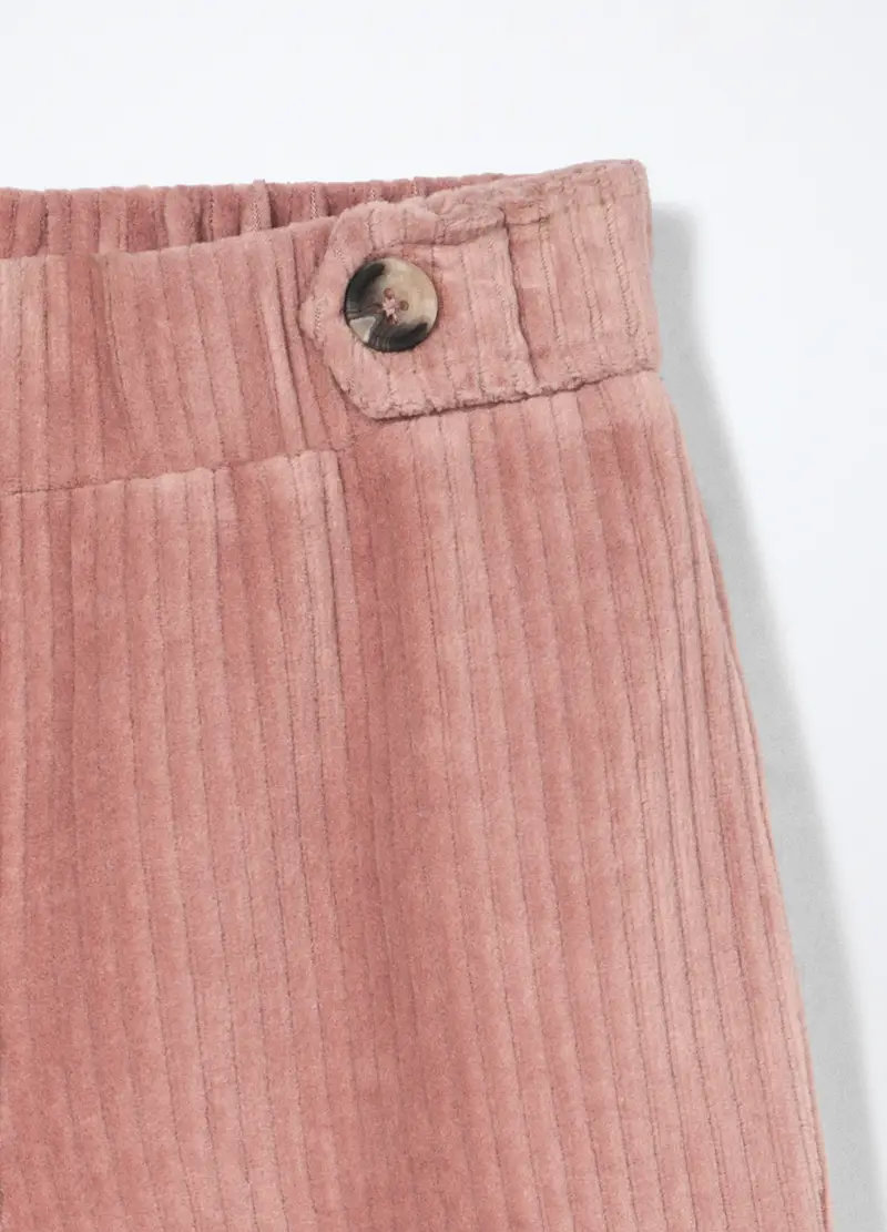 Pantaloni Misto Cotone Velour Bambina, Rosa pastello miniatura 3