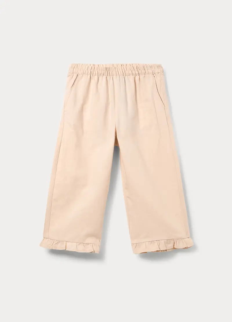 Pantaloni Misto Lino Bambina, Beige chiaro