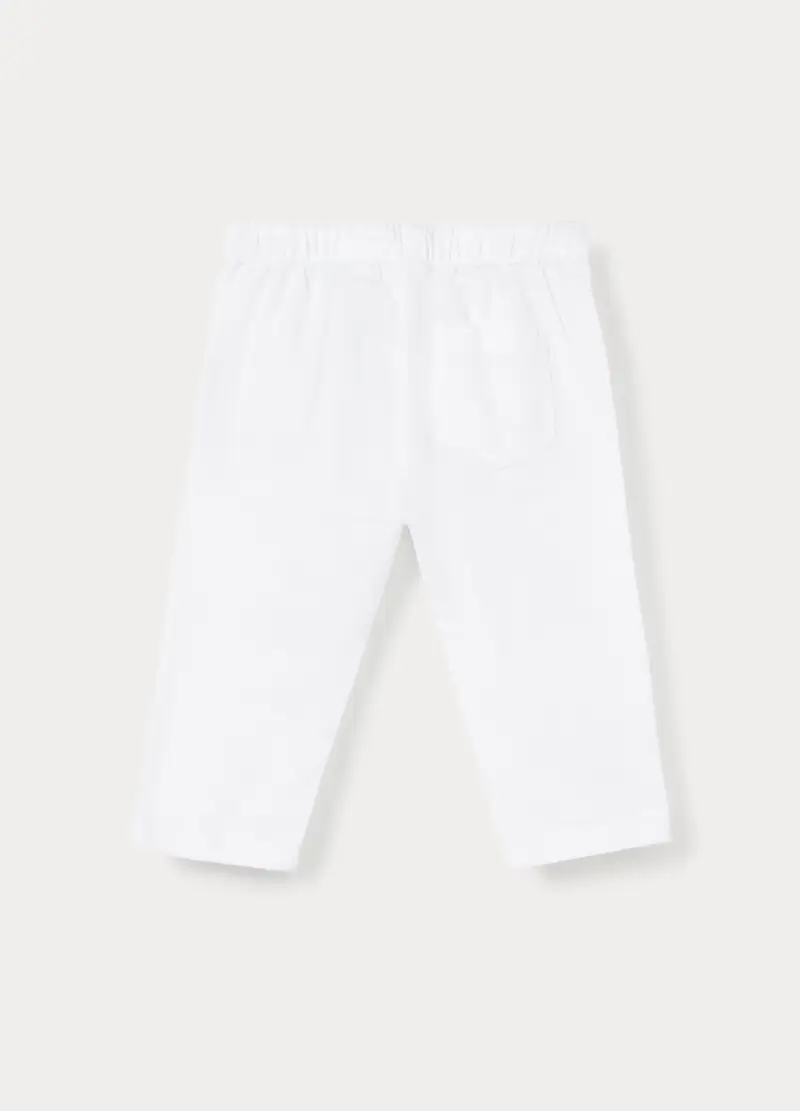 Pantaloni Misto Lino Regular Fit Bimbo, Bambino, Bianco gesso miniatura 2