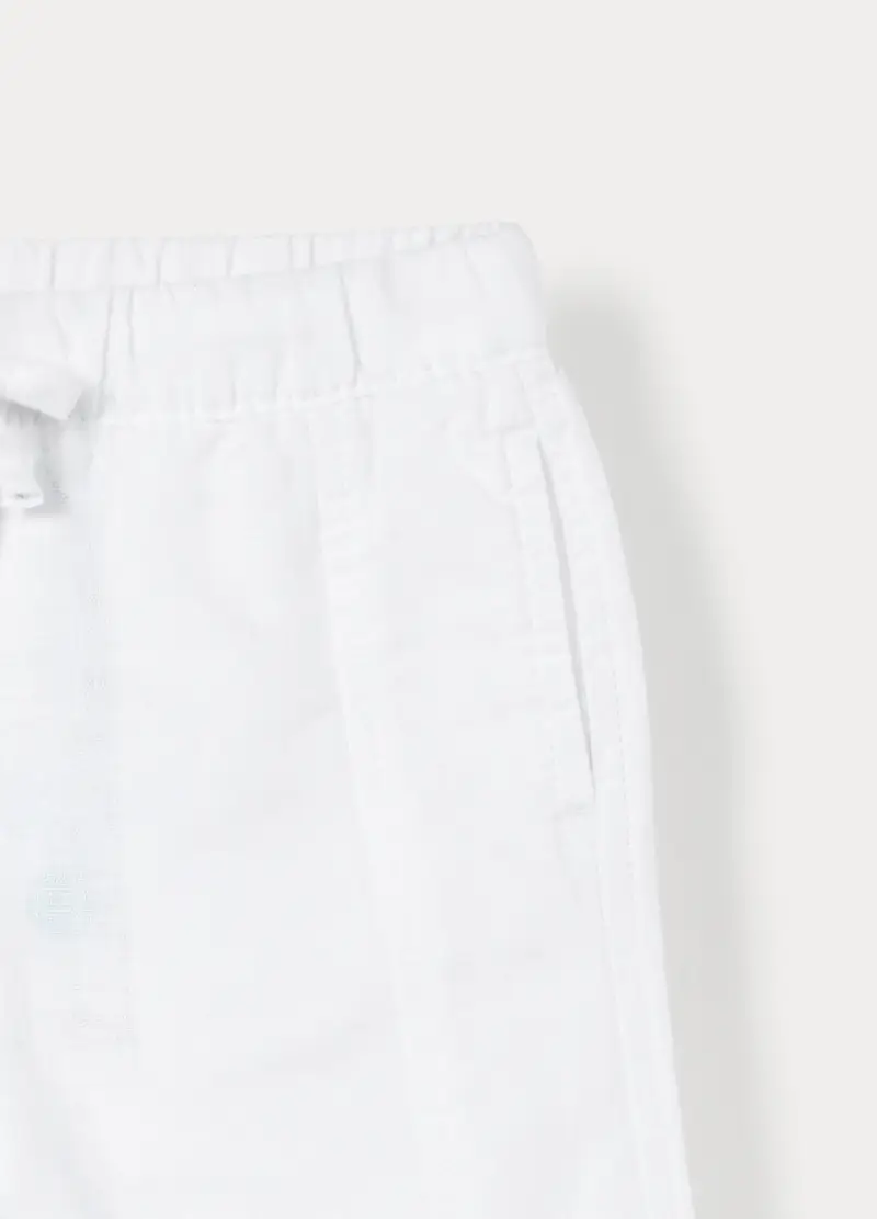 Pantaloni Misto Lino Regular Fit Bimbo, Bambino, Bianco gesso miniatura 3