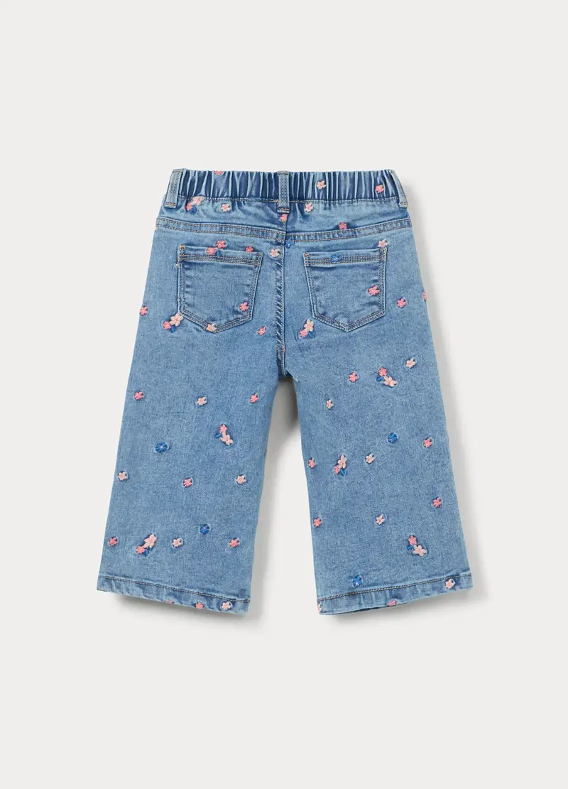 Pantaloni Straight Fit 5 Tasche In Stretch Denim Bimba, Bambina, Azzurro chiaro miniatura 2