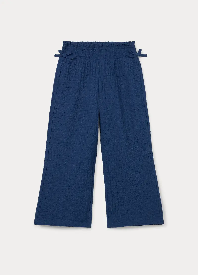 Pantaloni Wide Leg Bambina, Blu scuro