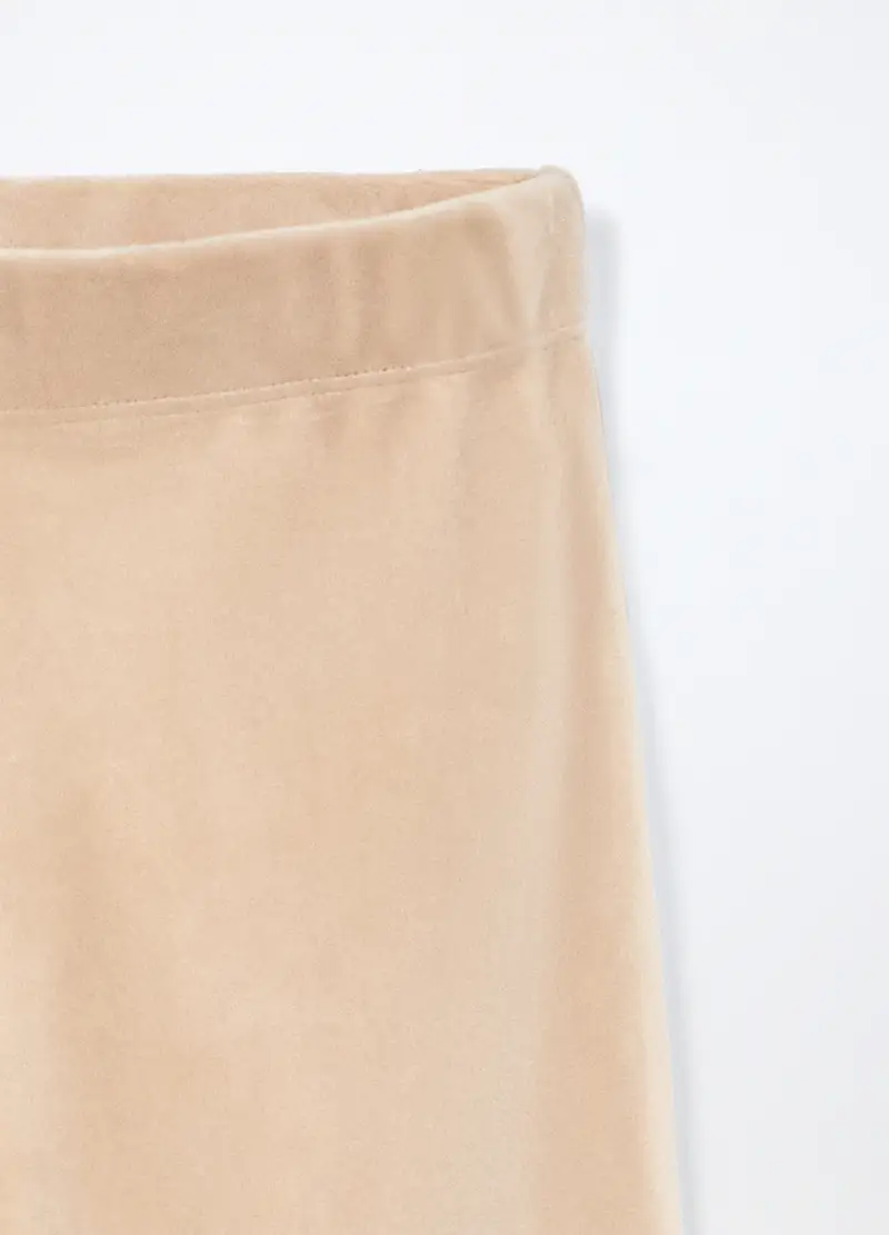 Blukids, Pantaloni Wide Leg Velours Bambina, Beige chiaro, Taglia: 3-4 miniatura 2