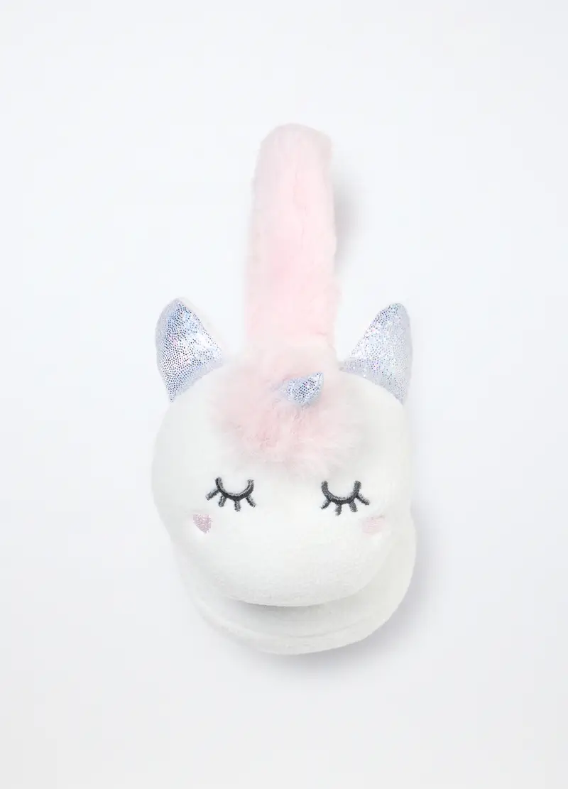 Paraorecchie In Eco Fur, Bambina, Bianco/Rosa, .U miniatura 2