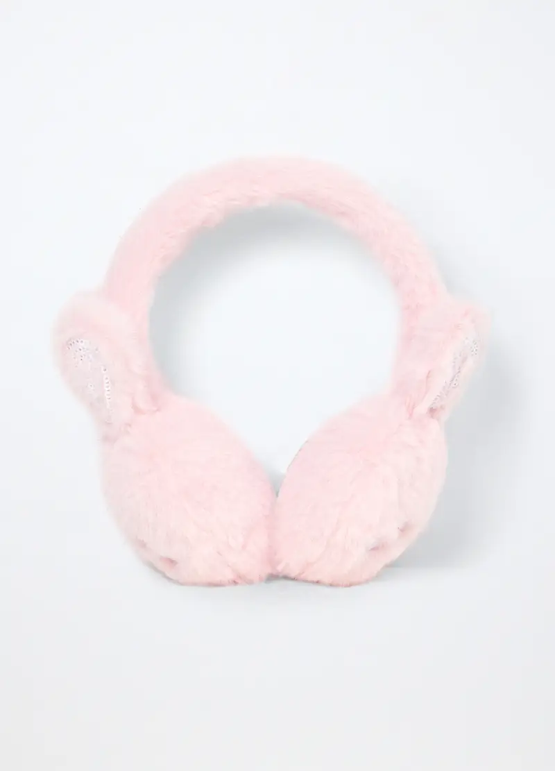 Paraorecchie In Eco Fur, Bambina, Rosa chiaro, .U
