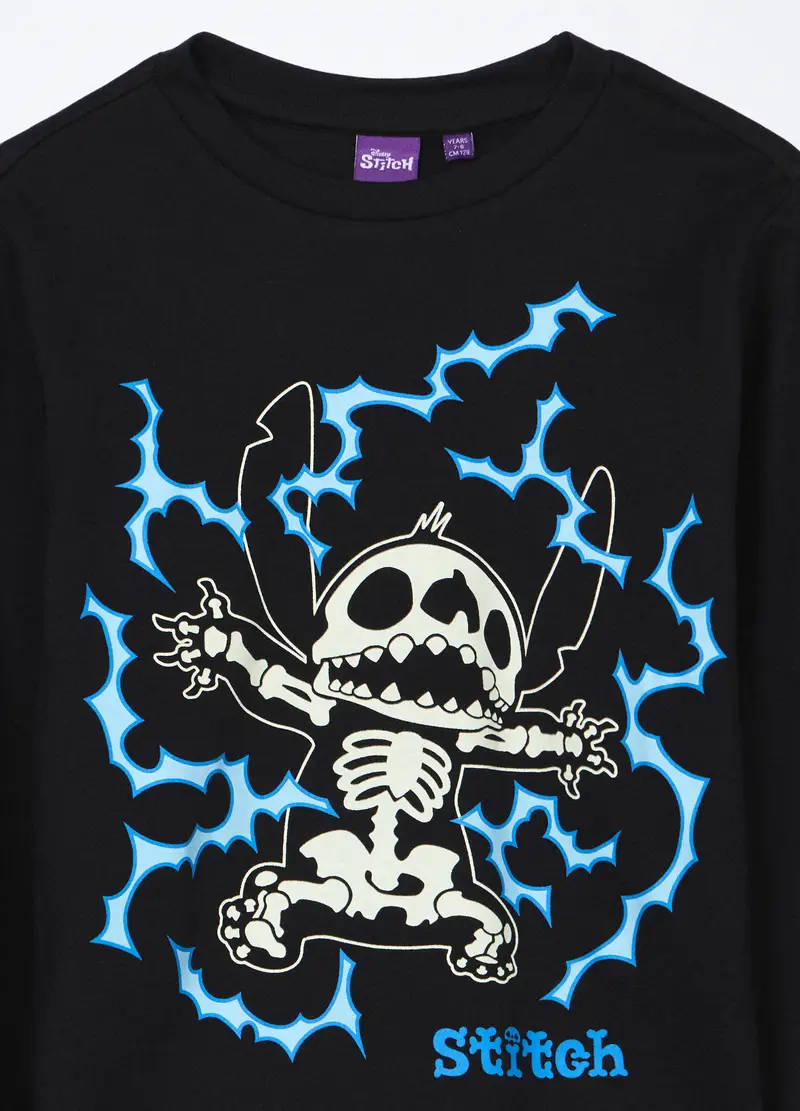 Pigiama Lungo In Interlock Di Puro Cotone Bambino, Nero stampa 1 miniatura 3