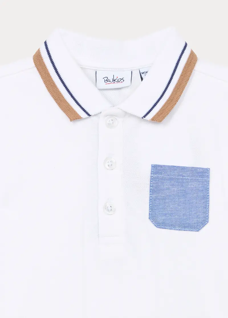 Blukids Polo Bambino Bianco 4315881 miniatura 3