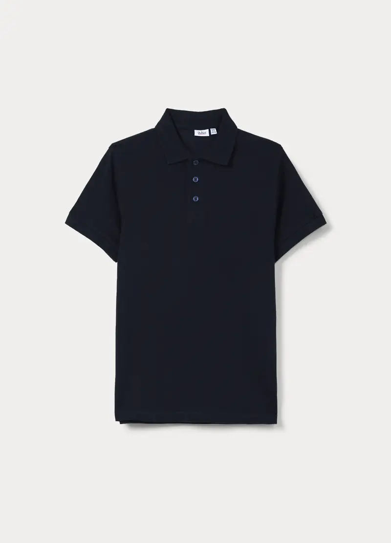 Polo In Puro Cotone Piquet Ragazzo, Bambino, Blu scuro