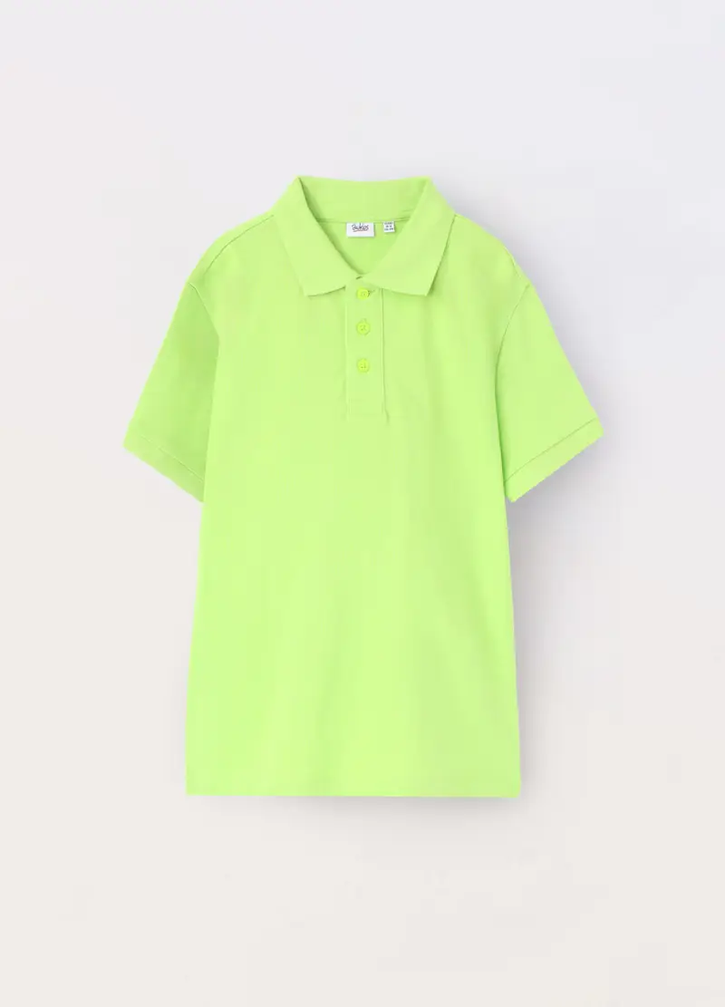 Blukids, Polo In Puro Cotone Piquet Ragazzo, Bambino, Verde lime, Taglia: 10-11