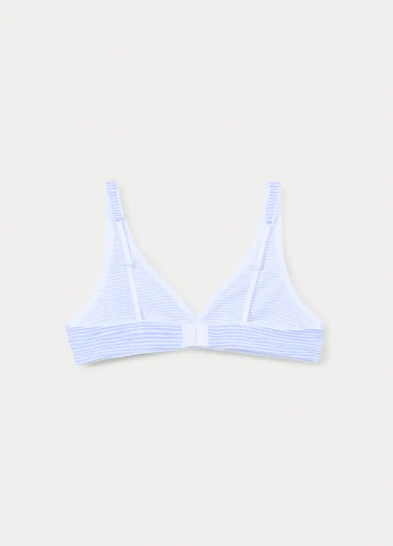 Reggiseno A Triangolo In Jersey Di Cotone Stretch Ragazza, Bambina, Azzurro chiaro miniatura 2