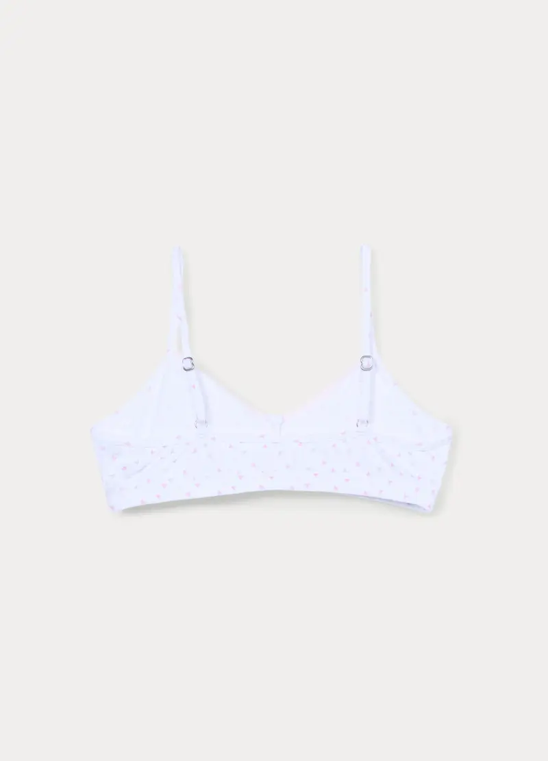 Reggiseno A Triangolo In Jersey Di Cotone Stretch Ragazza, Bambina, Bianco miniatura 2