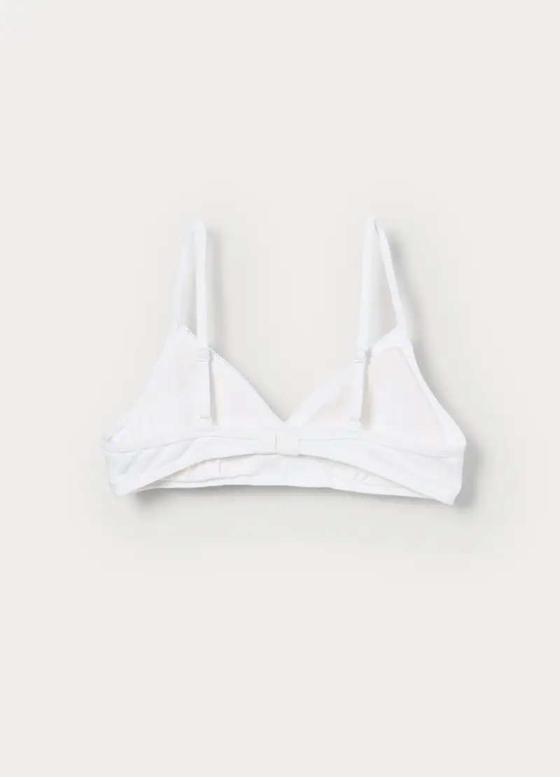 Reggiseno A Triangolo In Jersey Di Cotone Stretch Ragazza, Bambina, Bianco gesso miniatura 2