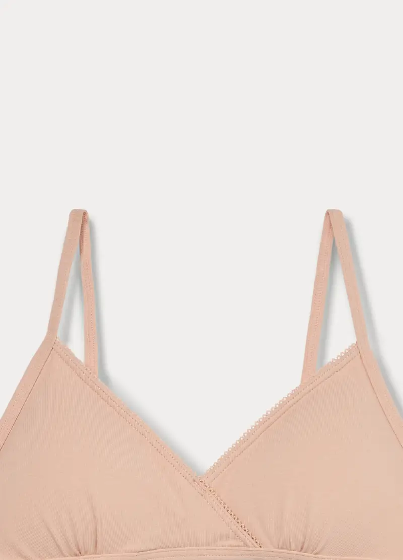 Reggiseno Imbottito A Triangolo Ragazza, Bambina, Beige chiaro miniatura 3