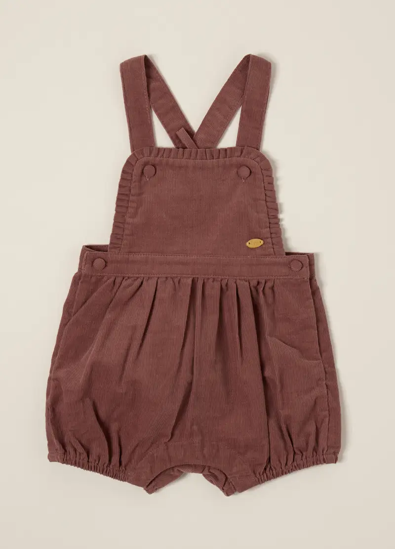 Romper Marrone In Cotone Per Neonata, Marrone cognac miniatura 2